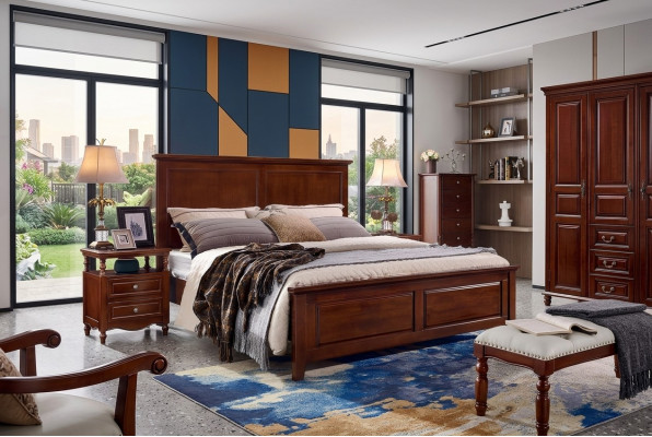 Bett Schlofzëmmer Set Design Better 2x Nuetsdëscher 3-Deel Bettgestell