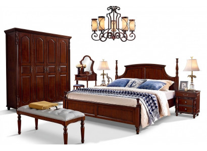 Designer Schlofzëmmer Miwwelen 5stéck Set Bett Nuetsdëscher Kleederschaf