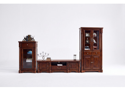 Design Wunnwand Mat Netzwand TV-Schaf 2 Vitrine 3tlg. Set Klassesch Stil