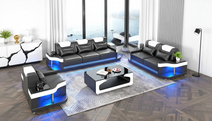 Sofagarnitur 3+2+1 Sitz Set Design Sofa Polster Couchen Wunnzëmmer Set Lieder