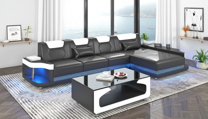 Eckcouch L-Form Polstersëtz Lieder Wunnlandschaft Sofaen Eck Luxus Miwwelen Nei