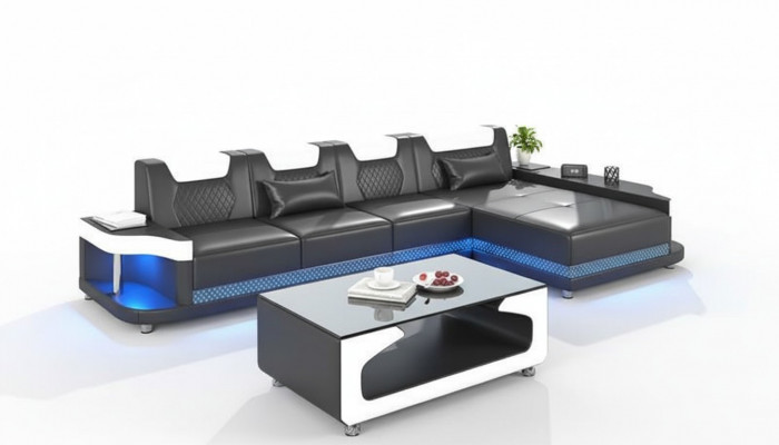 Eckcouch L-Form Polstersëtz Lieder Wunnlandschaft Sofaen Eck Luxus Miwwelen Nei