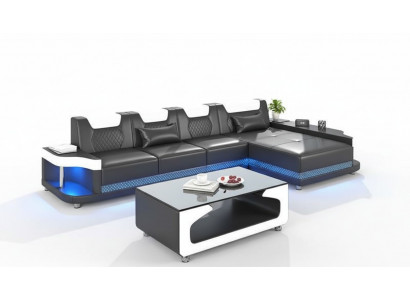 Eckcouch L-Form Polstersëtz Lieder Wunnlandschaft Sofaen Eck Luxus Miwwelen Nei
