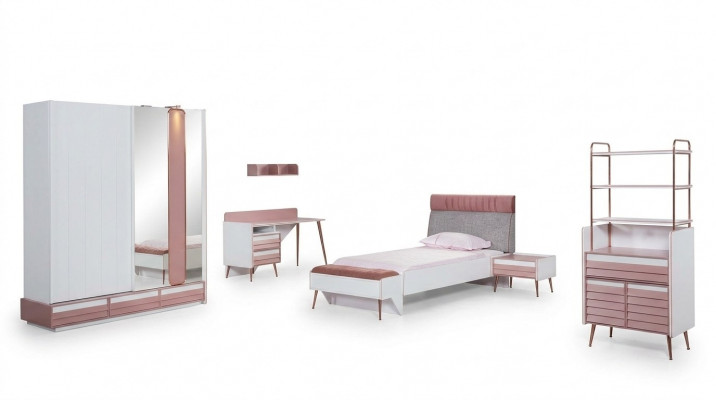 Jugendzëmmer Kannerzëmmer komplett Set Jugendbett Schreifdësch Schaf Miwwel