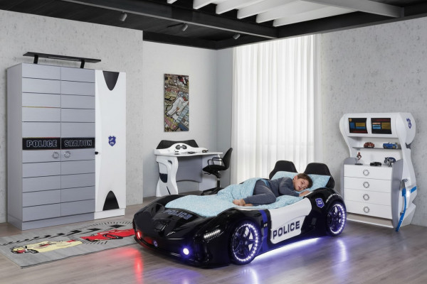 Kanner Bett Rennwon Schlofzëmmer Better Miwwelen Matratze Autobett