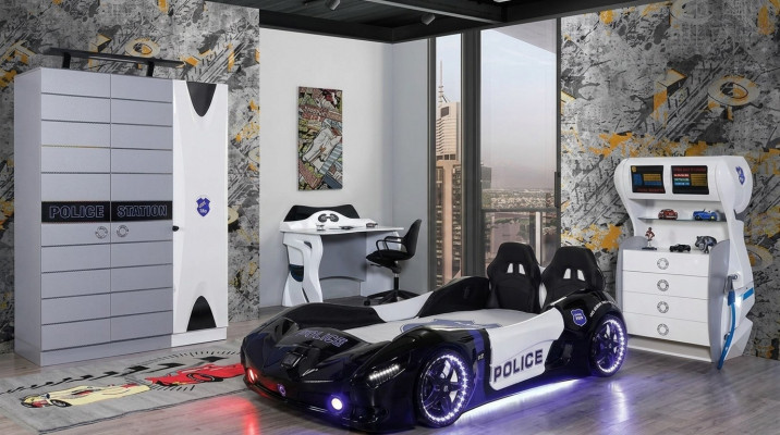 Kanner Bett Rennwon Schlofzëmmer Better Miwwelen Matratze Autobett