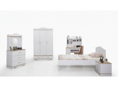 Komplett Jugendzimmer Kinderzimmer Set Bett Kleiderschrank Kommode 5tlg Möbel
