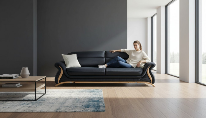 Sofa Couch Polster 3 Sëtzer Konschtlieder Sofas Couchen Sëtz Garnituren Design
