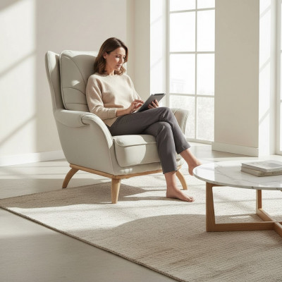 Fotell Këssen Sëtzdesigner Canapé Fotell Entspanung Kënschtlech Lieder Lounge Wunnzëmmer