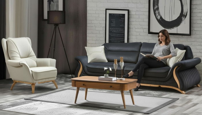 Design Sofas 3+1 Sëtz Fautteuil Canapé Polster Luxus Klassesch Kënschtlech Lieder Canapéen