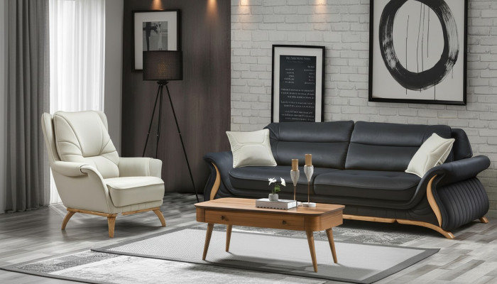 Design Sofas 3+1 Sëtz Fautteuil Canapé Polster Luxus Klassesch Kënschtlech Lieder Canapéen