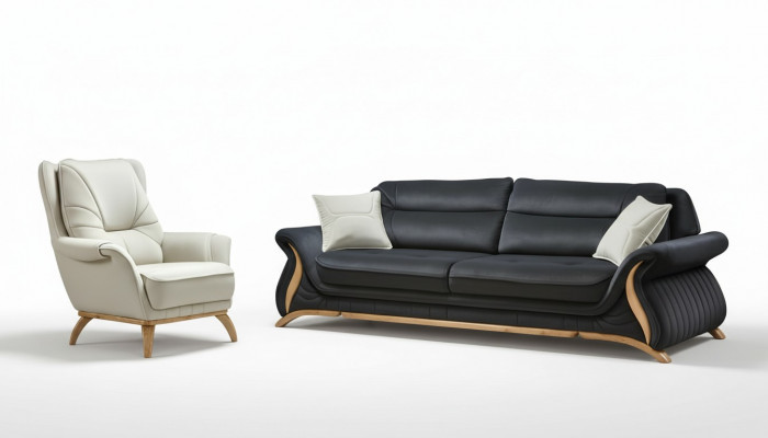 Design Sofas 3+1 Sëtz Fautteuil Canapé Polster Luxus Klassesch Kënschtlech Lieder Canapéen