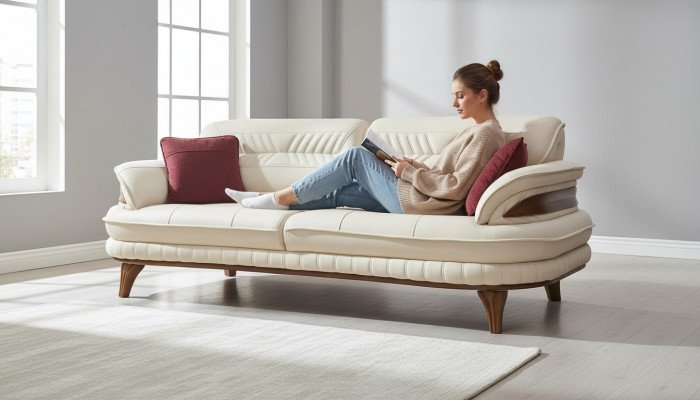 Sofa 3-Sëtzer Couchen Sofas Art déco Dräisëtzer Nei Textil Luxus Couch Polster.