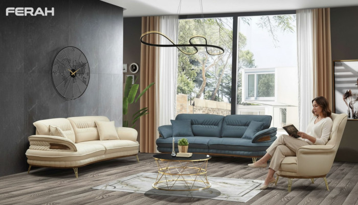 Sofagarnitur 3+3+1 Sëtzer Sofa Sesselen Sofas Garnitur Sëtz Luxus Set