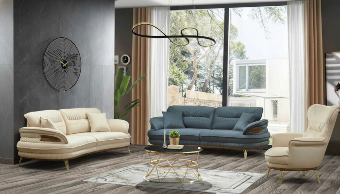 Sofagarnitur 3+3+1 Sëtzer Sofa Sesselen Sofas Garnitur Sëtz Luxus Set