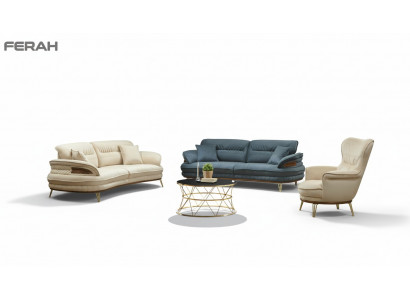 Sofagarnitur 3+3+1 Sëtzer Sofa Sesselen Sofas Garnitur Sëtz Luxus Set