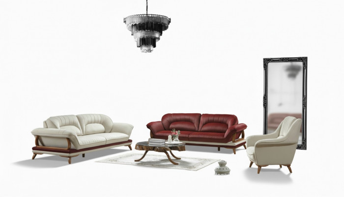 Luxus Garnitur Set Sofagarnitur 3+3+1 Sëtzer Sofa Sessel 3tlg. Sets