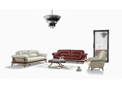 Luxus Garnitur Set Sofagarnitur 3+3+1 Sëtzer Sofa Sessel 3tlg. Sets