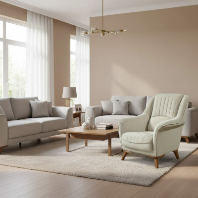 Sëtz Klassesch Design Wunnzëmmer Polstersëtz Relax Wäiss