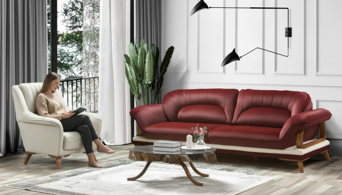 Sofa 3 Sëtz Design Sessel Polstersëtz Klassesch Design Dräisëtzer