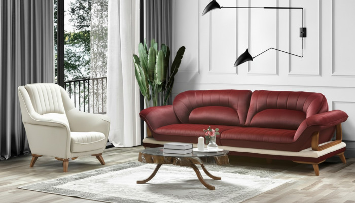 Sofa 3 Sëtz Design Sessel Polstersëtz Klassesch Design Dräisëtzer