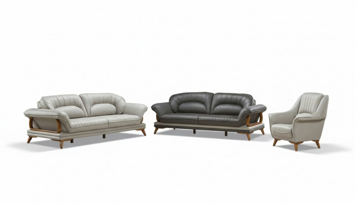 Luxus Set Garnitur Sofagarnitur 3+3+1 Sëtzer Sofasen Fauteuil Stoff 3tlg.