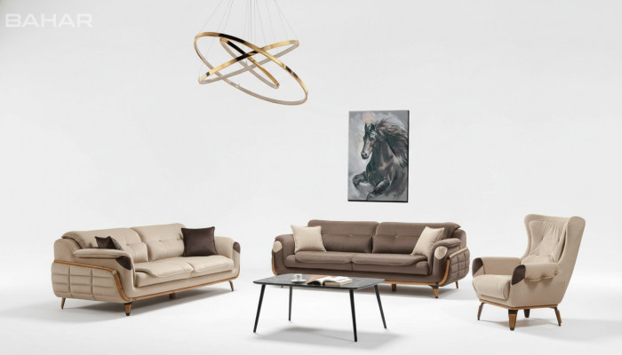 Sofagarnitur 3+3 Sëtzer Sofa Fotell Sofae Relax Luxus Set Wunnzëmmer