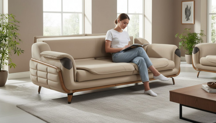 Sofa 3 Sëtzer Klassesch Couche Luxus Miwwelen Sofas Couch Stoff