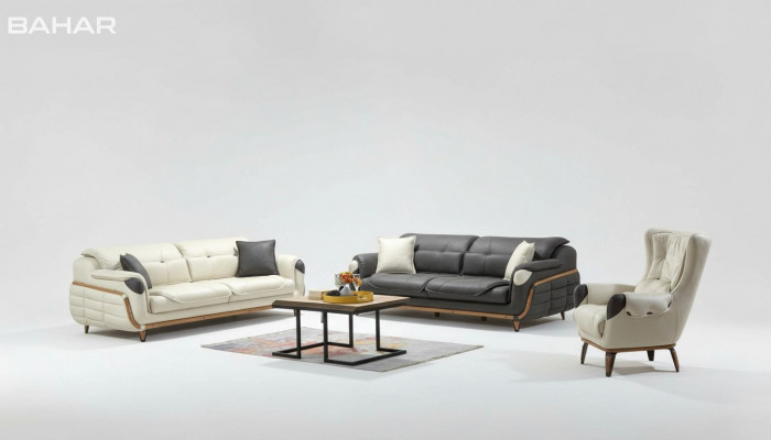 Sofa-Garnitur 3+3+1 Sëtzer Grupp Sofa Fotell Sofas Klassesch Set