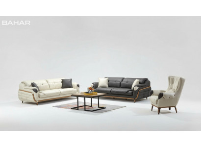 Sofa-Garnitur 3+3+1 Sëtzer Grupp Sofa Fotell Sofas Klassesch Set