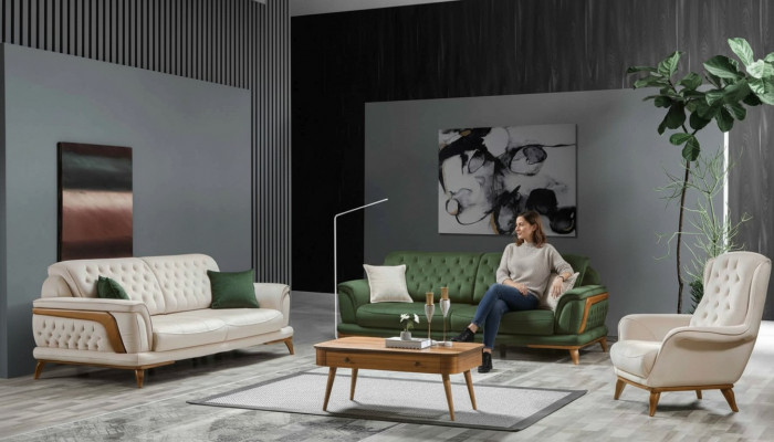Luxus Wunnzëmmer Sofa Garnitur 331 Sëtz Sofa Fauteuil Sofas 3-deel.