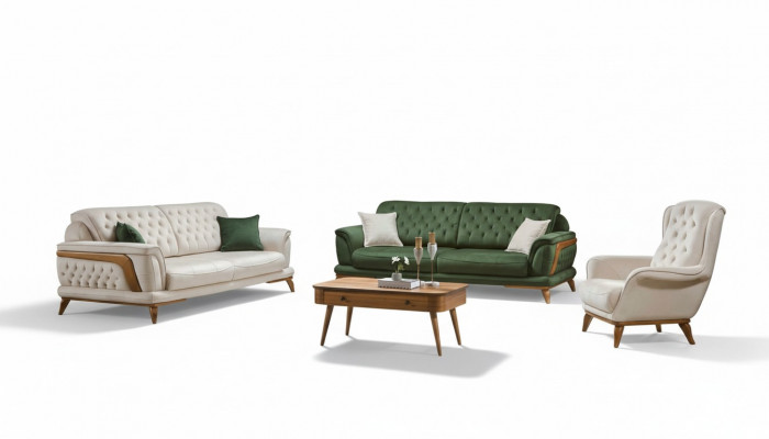 Luxus Wunnzëmmer Sofa Garnitur 331 Sëtz Sofa Fauteuil Sofas 3-deel.