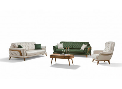 Luxus Wunnzëmmer Sofa Garnitur 331 Sëtz Sofa Fauteuil Sofas 3-deel.