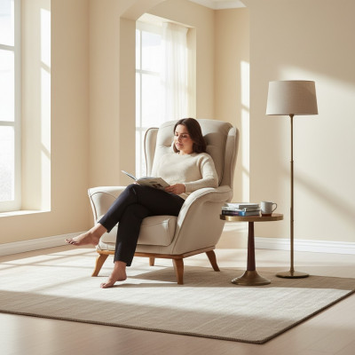 Fotell Luxus Design Miwwelen Klassësche Stil Design Textil Wunnzëmmer