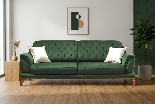Sofa 3 Sëtzer Klassesch Canapéen Luxus Miwwelen Sofas Stoff Couche
