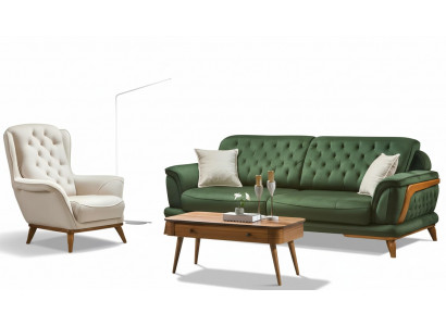 Canapé 3 Plazen Klassesch Polstersofa Dräiplazen Textil Wunnzëmmer