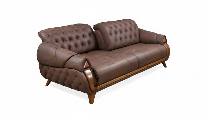 Dräisëtzer Stoff Sofa Couch Polster Miwwelen Klassesch Wunnzëmmer Design