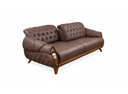 Dräisëtzer Stoff Sofa Couch Polster Miwwelen Klassesch Wunnzëmmer Design