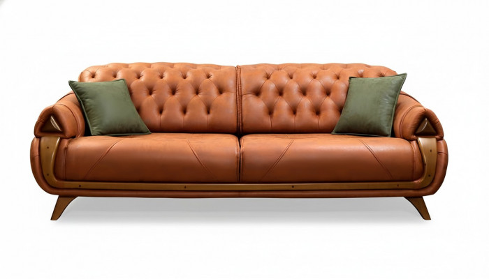 Dreisëtzer Luxus 3-Sëtz Coulis Polster Klassesch Sëtz Sofas Zëmmer