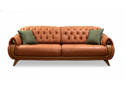 Dreisëtzer Luxus 3-Sëtz Coulis Polster Klassesch Sëtz Sofas Zëmmer