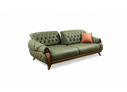 Klassesche Dräisëtzer Sofa Canapé Polster Miwwelen Wunnzëmmer 3 Sëtz
