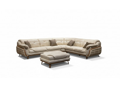 Luxus Eckcouch L-Form Garnitur Sëtz Wunnzëmmer Polstermébel Eck Sofa
