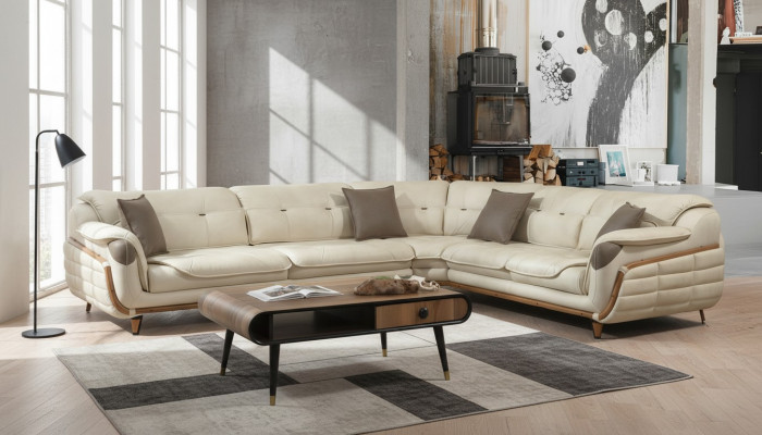 Eckcouch L-Form Stoff Luxus Sofa Wunnlandschaft Polstersofa Couchen