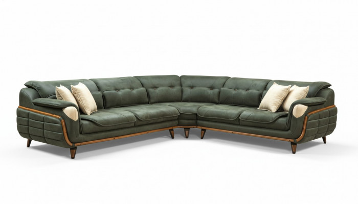 Design Eckcouch L-Form Couch Polsterung Luxus Wunnzëmmer Soft Style