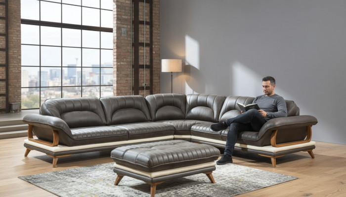 Canapé eckeg L-Form Sofa Canapé Couchage Sofalandschaft Stoffsofa