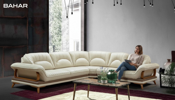 Design Stoff Canapé Eckform L-Form Canapé Design Polster Klassesch Eckgrupp.