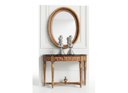 Holz Italienesch Miwwelen 2tlg Set Miwwelen Stil Barock Konsolendësch mat Spigel Neien
