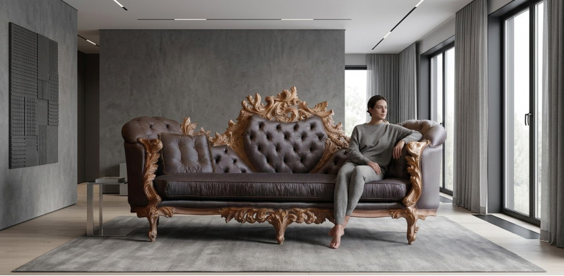 Wunnzëmmer Sofas Canapéen Polsterung 4 Sëtzer Neit Design XXL Grousst Sofa Canapé