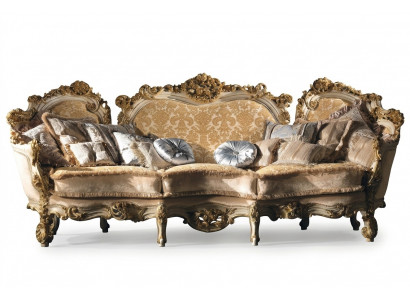 Wunnzëmmer Sofasen Couch Polster Design Textil Holz Exklusiv Sofa 3 Sëtzer Neit