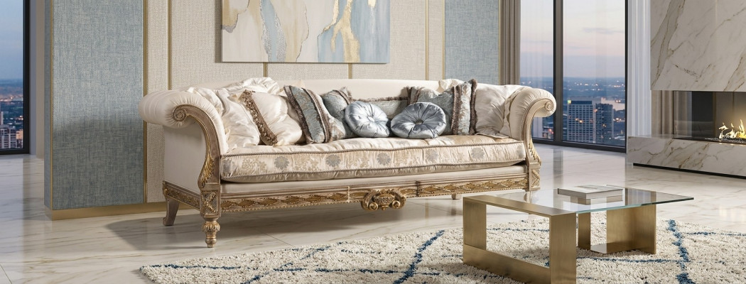 Chesterfield Klassesch Dräisëtzer Sofa Wunnlandschaft Textilsofa 3 Sëtz Couch